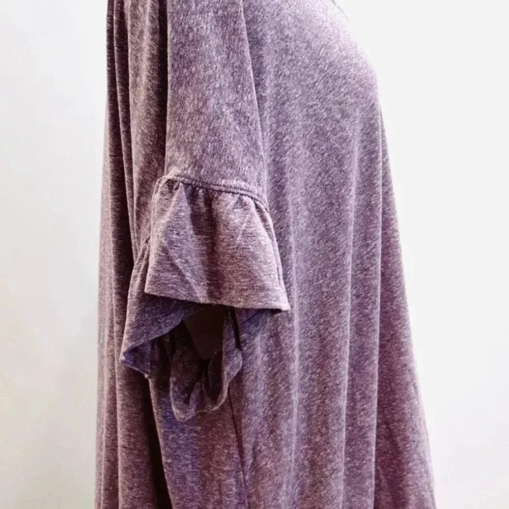 NWT SONOMA Women Short Sleeve Pull Over Elastic Waist Purple Shirt Top Size 4X - Picture 5 of 11